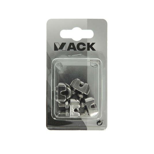 Mack 1008434 - 4 staaldraadklemmen 3mm inox | 10 stuks