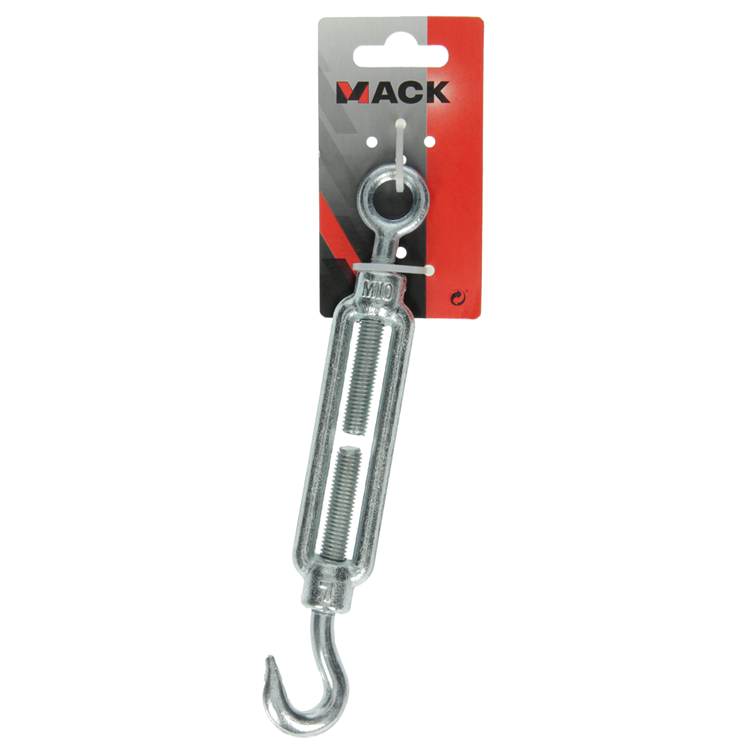 Afbeelding laden in galerijviewer, Mack 1008474 - 1 spanner oog + haak m10 x 120mm verzinkt | 10 stuks
