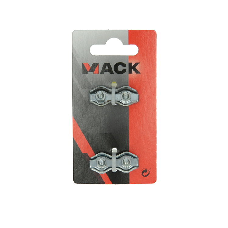 Chargez l'image dans la visionneuse de la galerie, Mack 1008498 - 2 staaldraadklemmen 3mm duplex verzinkt | 10 stuks
