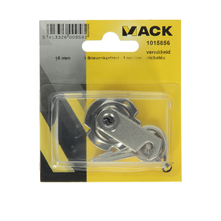 Afbeelding laden in galerijviewer, Mack 1015856 - 1 brievenkastslot vernikkeld 16mm | 5 stuks
