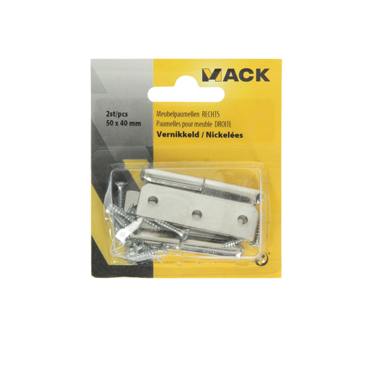 Laden Sie das Bild in Galerie -Viewer, Mack 1013465 - 2 meubelpaumellen rechts vernikkeld h 50 x b 40 mm | 5 stuks
