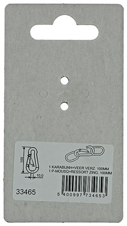 Chargez l'image dans la visionneuse de la galerie, Mack 1008435 - 1 karabijnhaak + veer 10 x 100mm verzinkt | 10 stuks
