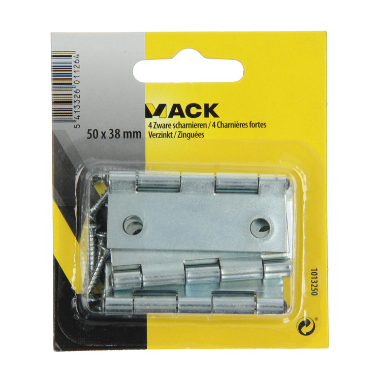 ギャラリービューアに画像をロードする, Mack 1013250 - 4 zware scharnieren verzinkt h 50 x b 38 mm | 5 stuks
