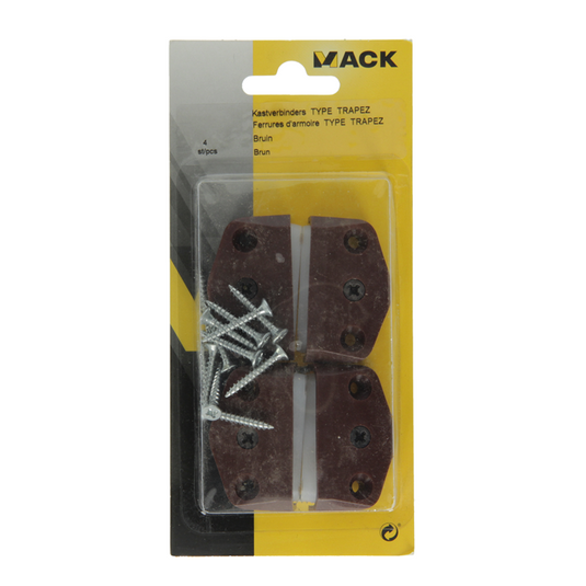 Mack 1013470 - 4 paneelverbinders trapez bruin | 5 stuks