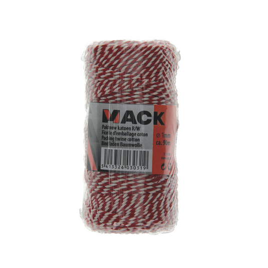 Mack 1014100 - paktouw jute rood wit 1mm ca 90m | 10 stuks