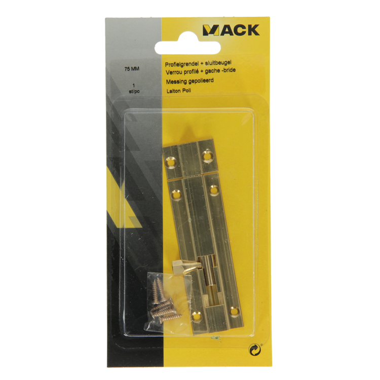 Laden Sie das Bild in Galerie -Viewer, Mack 1013682 - 1 schuifgrendel messing gepolierd a 75 - b 16 mm | 5 stuks
