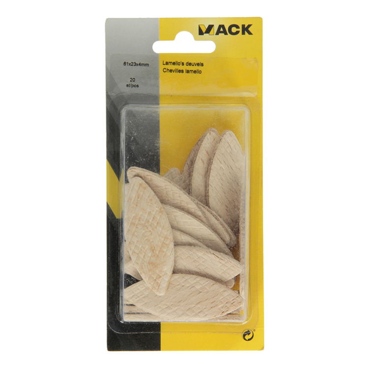Afbeelding laden in galerijviewer, Mack 1013780 - 20 lamello deuvels 61 x 23 x 4 mm | 5 stuks
