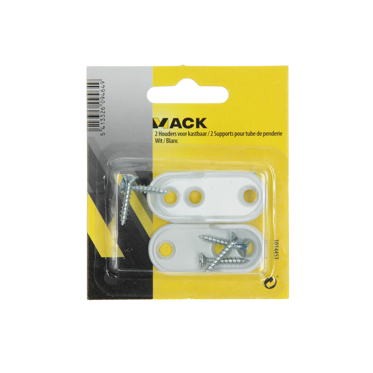 Afbeelding laden in galerijviewer, Mack 1014453 - 2 houders voor kastbaar wit | 5 stuks
