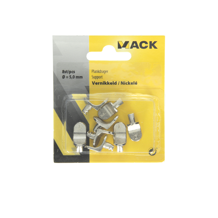 Afbeelding laden in galerijviewer, Mack 1014491 - 8 plankdragers vernikkeld ø 5 mm | 5 stuks
