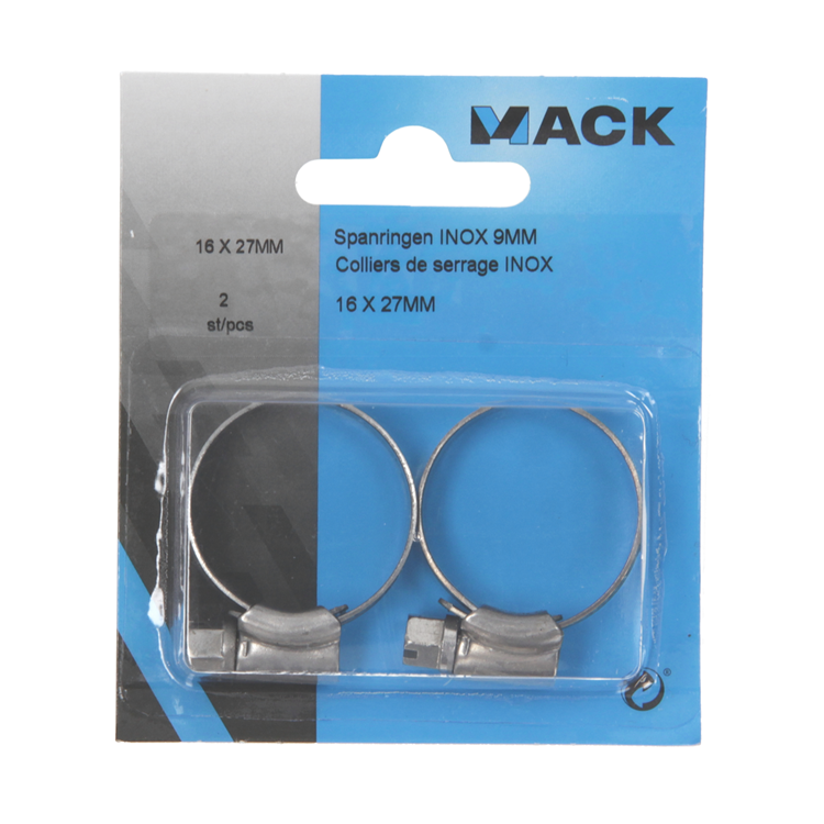 Afbeelding laden in galerijviewer, Mack 1011662 - slangklem inox 16-27mm 2st | 12 stuks
