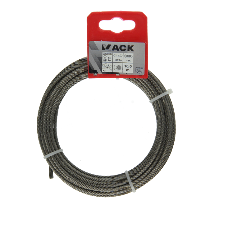 Afbeelding laden in galerijviewer, Mack 1015193 - staalkabel 7x7 rvs aisi 316 103mm wll 90 kg din en 12385-4 | 5 stuks

