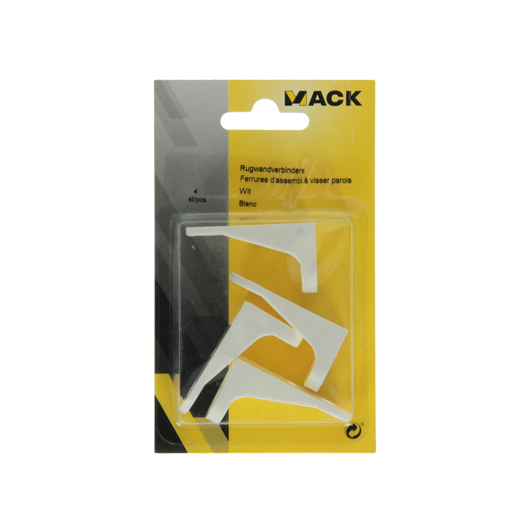 Afbeelding laden in galerijviewer, Mack 1013910 - 4 rugwandverbinders wit | 5 stuks
