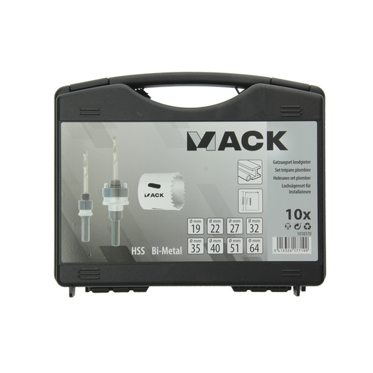 Mack 1018370 - gatzagenset loodgieter 10 delig | 3 stuks