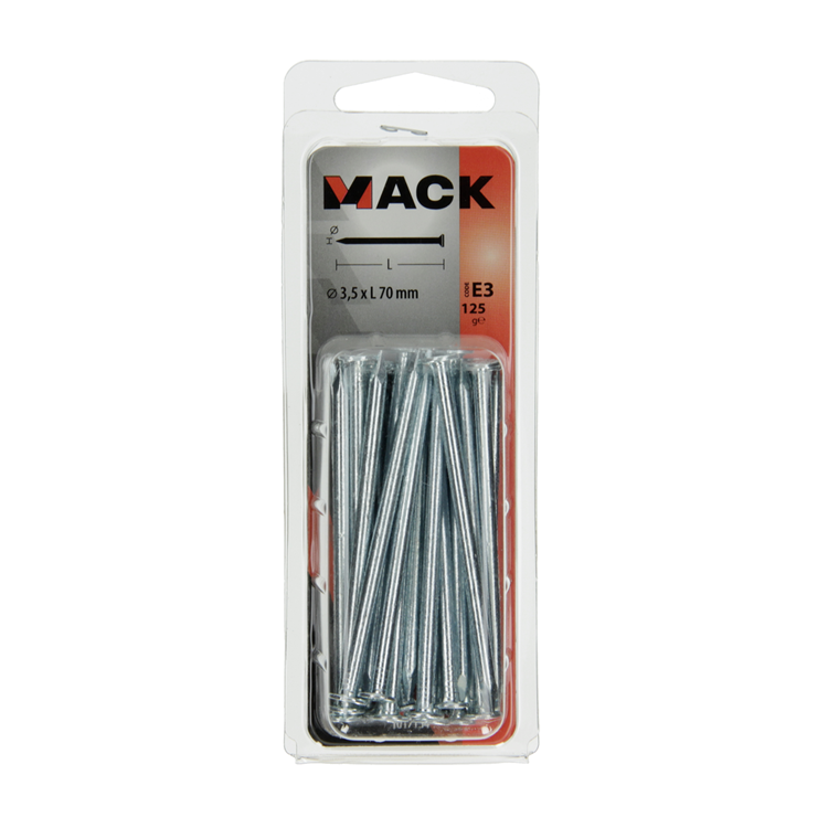 Afbeelding laden in galerijviewer, Mack 1017154 - nagel platte kop staal verzinkt 125 gr 3,5 x 70 mm | 5 stuks
