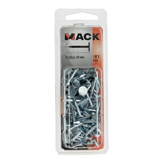 Mack 1017201 - schalienagel staal verzinkt 100 gr 3,0 x 20 mm | 5 stuks