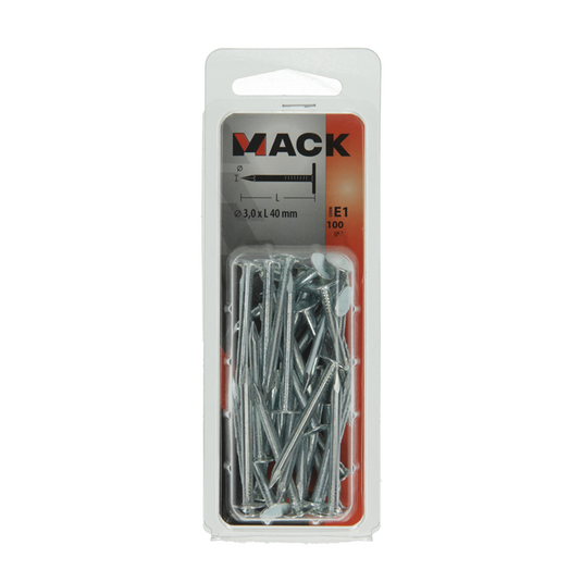 Mack 1017204 - schalienagel staal verzinkt 100 gr 3,0 x 40 mm | 5 stuks