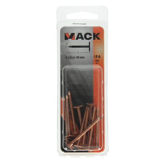 Mack 1019643 - schalienagel koper 30 gr 3,0 x 40mm | 10 stuks