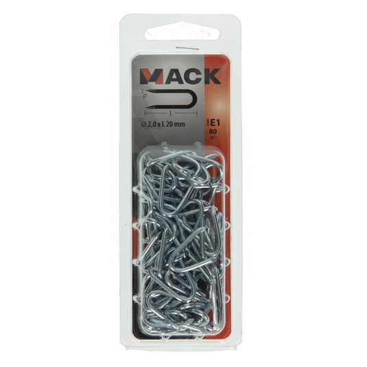 Mack 1017208 - kram staal verzinkt 80 gr 2,0 x 20 mm | 5 stuks