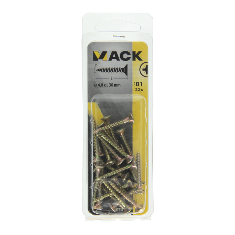 Chargez l'image dans la visionneuse de la galerie, Mack 1017233 - spaanplaatschroef vz kop geelverz.22 st 4,0 x 30 mm | 10 stuks
