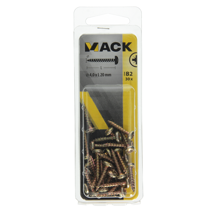 Laden Sie das Bild in Galerie -Viewer, Mack 1017272 - spaanplaatschroef cylkop geelverz.30 st 4,0 x 20 mm | 10 stuks
