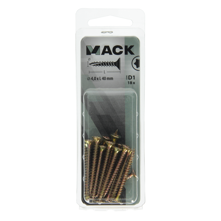 Chargez l'image dans la visionneuse de la galerie, Mack 1017297 - spaanplschr.vzkop-zelfb. geelverz. 18 st 4,0 x 40 mm | 10 stuks
