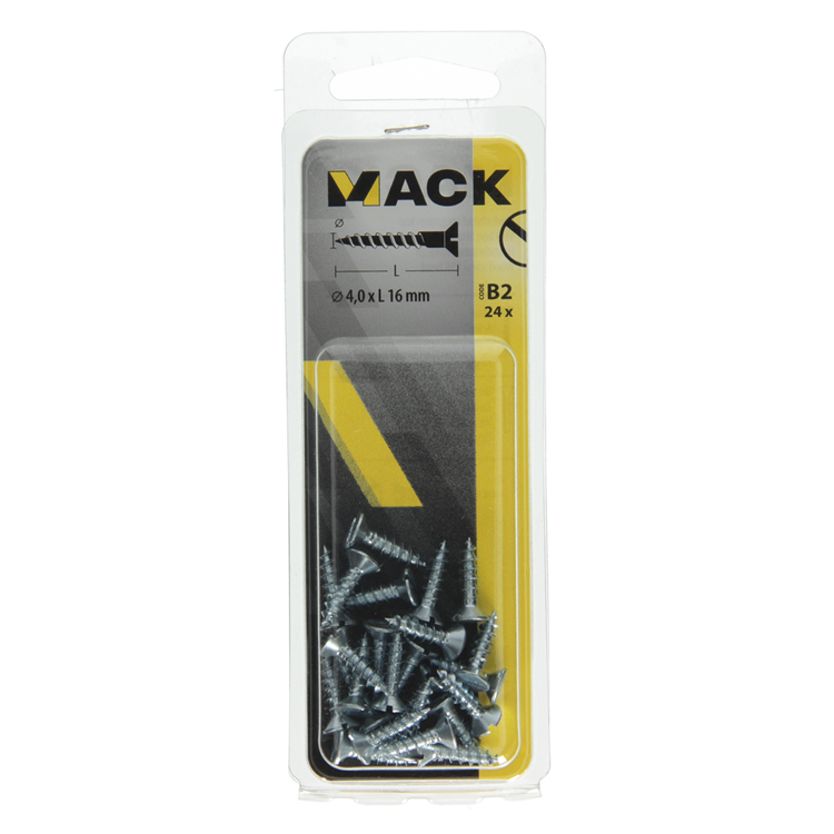 Chargez l'image dans la visionneuse de la galerie, Mack 1017352 - houtschroef verzonken kop verz24 st 4,0 x 16 mm | 10 stuks
