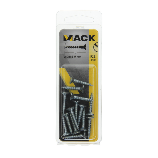 Mack 1017361 - houtschroef verzonken kop verz14 st 5,0 x 25 mm | 10 stuks