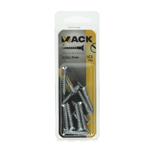 Mack 1017362 - houtschroef verzonken kop verz12 st 5,0 x 30 mm | 10 stuks