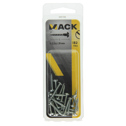 Mack 1017370 - houtschroef bolkop staal verzinkt 19 st 3,5 x 20 mm | 10 stuks