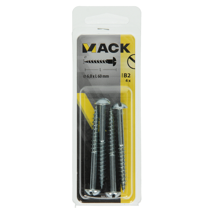 Afbeelding laden in galerijviewer, Mack 1017382 - houtschroef bolkop staal verzinkt 4 st 6,0 x 60 mm | 10 stuks
