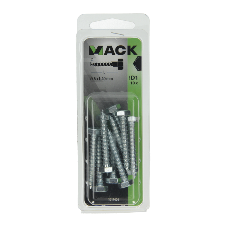 Chargez l'image dans la visionneuse de la galerie, Mack 1017404 - houtdraadbout staal verzinkt 10 st 6 x 40 mm | 10 stuks
