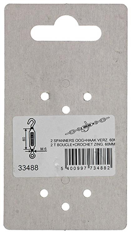 Laden Sie das Bild in Galerie -Viewer, Mack 1008458 - 2 spanners oog + haak m6 x 60mm verzinkt | 10 stuks
