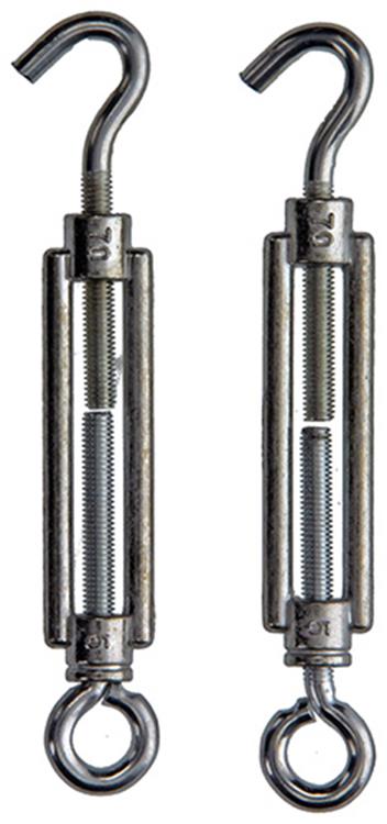 Afbeelding laden in galerijviewer, Mack 1008459 - 2 spanners oog + haak m5 x 70mm verzinkt | 10 stuks
