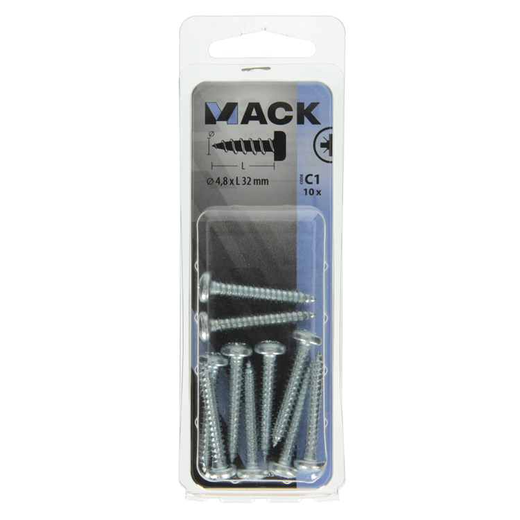 Chargez l'image dans la visionneuse de la galerie, Mack 1017453 - zelftappende schroef cyl kop verz. 10st 4,8 x 32 mm | 10 stuks
