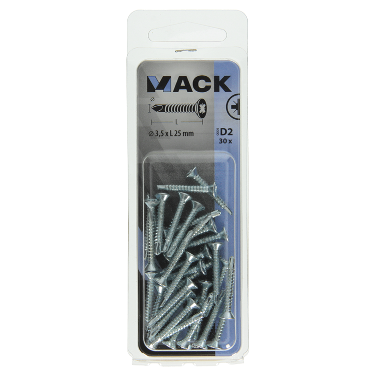 ギャラリービューアに画像をロードする, Mack 1017462 - zelfborende schroef vz kop verz. 30 st 3,5 x 25 mm | 10 stuks
