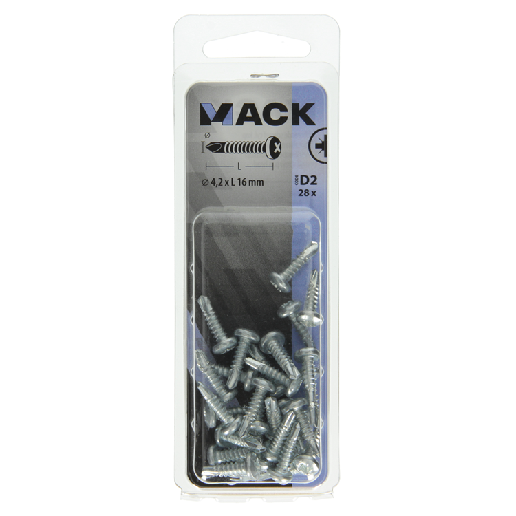 Chargez l'image dans la visionneuse de la galerie, Mack 1017469 - zelfborende schroef cyl. kop verz. 28st 4,2 x 16 mm | 10 stuks
