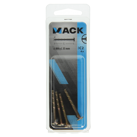 Mack 1017538 - afbreek-metaalschroef verz. 4 st m4 x 35 mm | 10 stuks