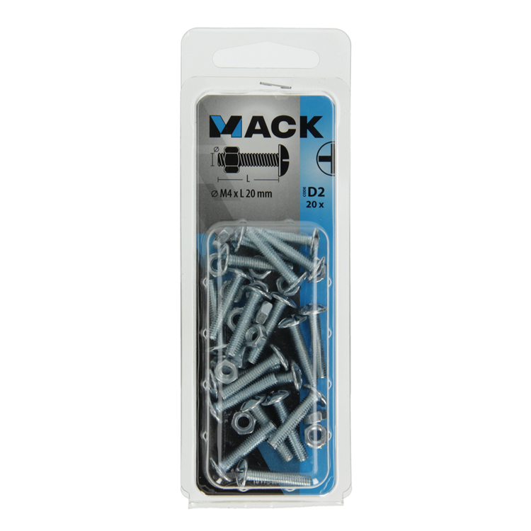 Laden Sie das Bild in Galerie -Viewer, Mack 1017540 - kachelbout + moer staal verzinkt 20 st m4 x 20 mm | 10 stuks
