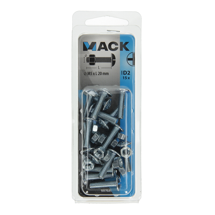 Laden Sie das Bild in Galerie -Viewer, Mack 1017545 - kachelbout + moer staal verzinkt 15 st m5 x 20 mm | 10 stuks
