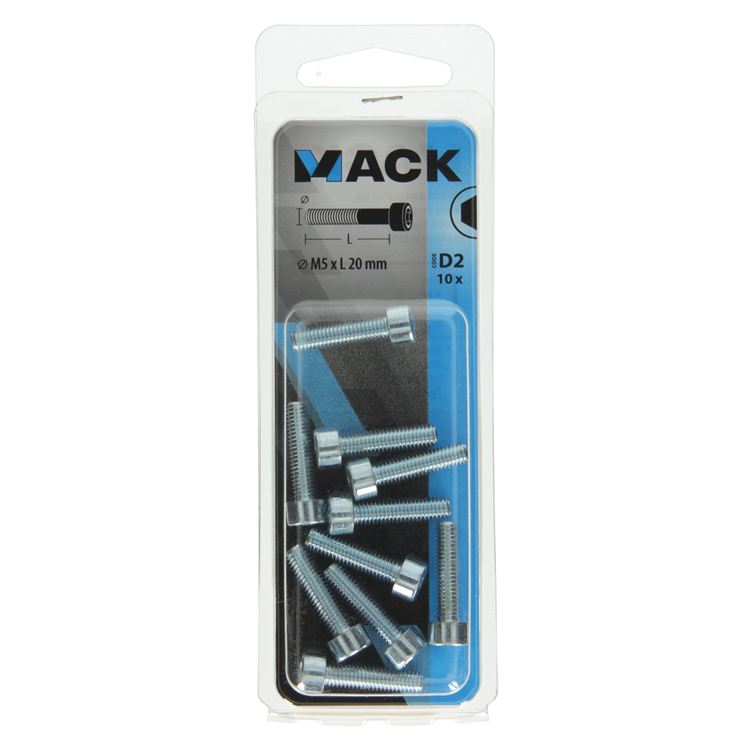 Afbeelding laden in galerijviewer, Mack 1017646 - binnenzeskant bout cyl.kop verz. 10 st m5 x 20 mm | 10 stuks
