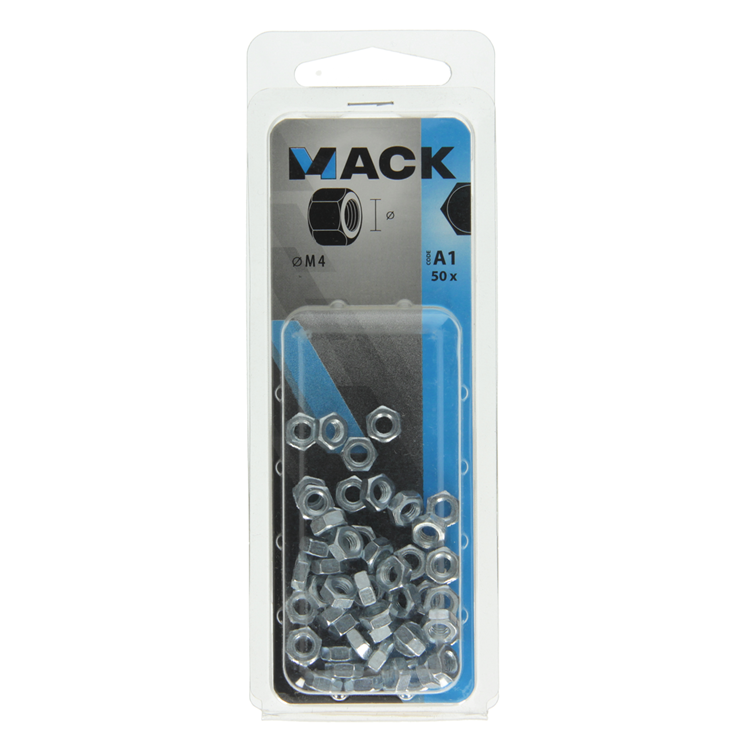 Afbeelding laden in galerijviewer, Mack 1017673 - zeskant moer staal verzinkt 50 st m 4 | 10 stuks
