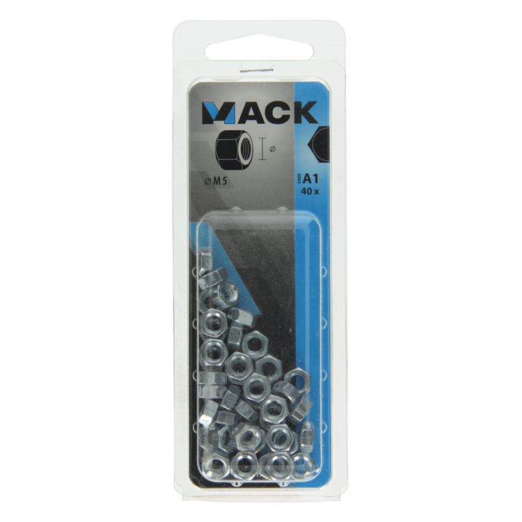 Afbeelding laden in galerijviewer, Mack 1017674 - zeskant moer staal verzinkt 40 st m 5 | 10 stuks
