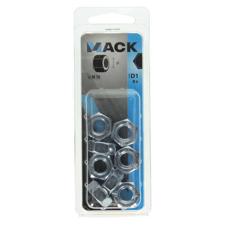 Afbeelding laden in galerijviewer, Mack 1017678 - zeskant moer staal verzinkt 8st m 10 | 10 stuks

