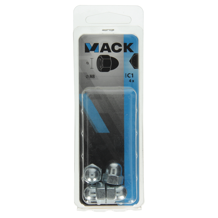 Afbeelding laden in galerijviewer, Mack 1017693 - zeskant dopmoer staal verzinkt4 st m8 | 10 stuks
