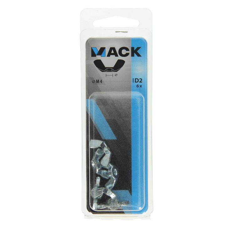 Afbeelding laden in galerijviewer, Mack 1017696 - vleugelmoer staal verzinkt 6 st m4 | 10 stuks

