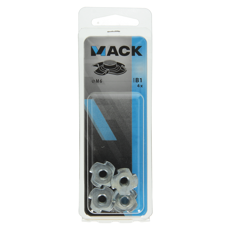 Laden Sie das Bild in Galerie -Viewer, Mack 1017709 - inslagmoer staal verzinkt 4 st m6 | 10 stuks
