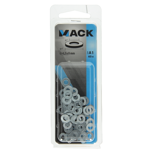 Mack 1017712 - sluitring staal verzinkt 60 st 4,2 x 8 mm | 10 stuks
