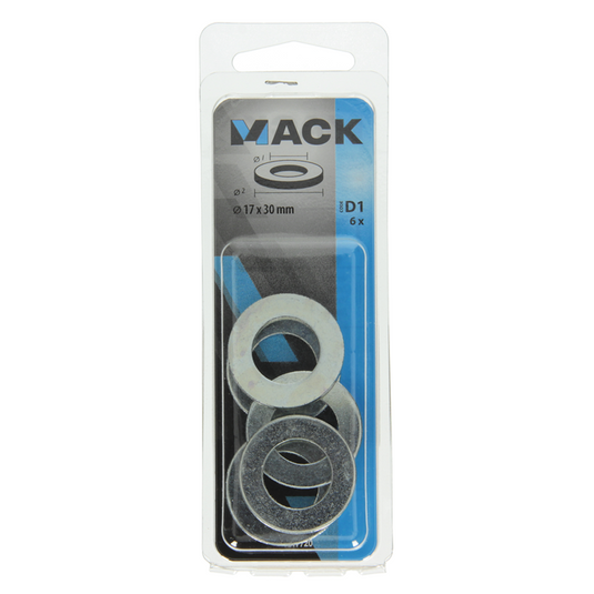 Mack 1017720 - sluitring staal verzinkt 6 st 17 x 30 mm | 10 stuks