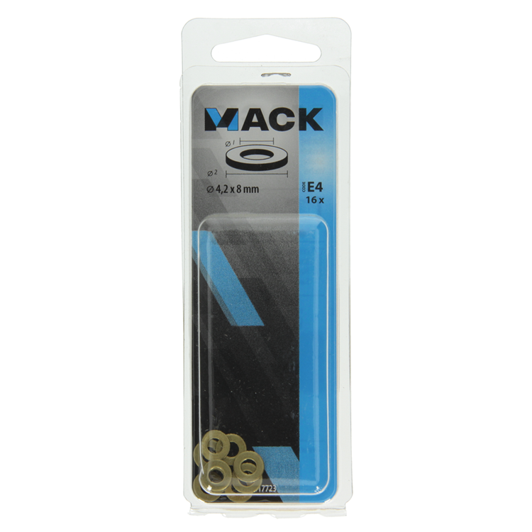 Afbeelding laden in galerijviewer, Mack 1017723 - sluitring messing 16 st 4,2 x 8 mm | 10 stuks
