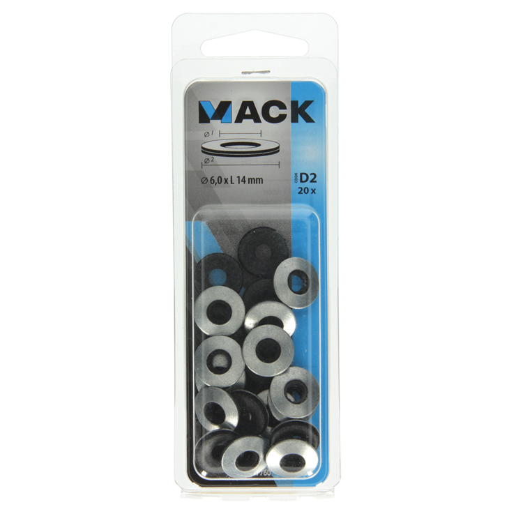 Afbeelding laden in galerijviewer, Mack 1017760 - dichtingsring rubber verzinkt 20 st 6,0 x 14 mm | 10 stuks

